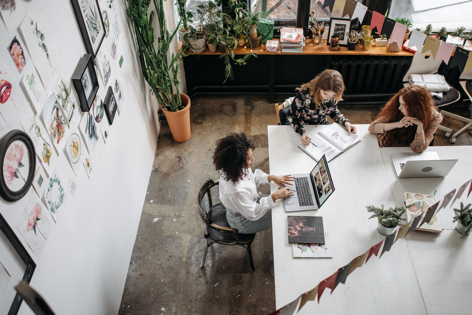 Women Working Inside an Office